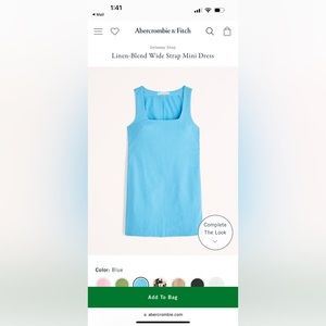 Linen- Blend Wide Strap Mini Dress